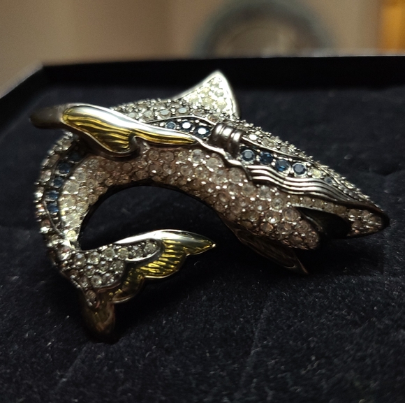 Retired Rare Swarovski Shark Brooch
